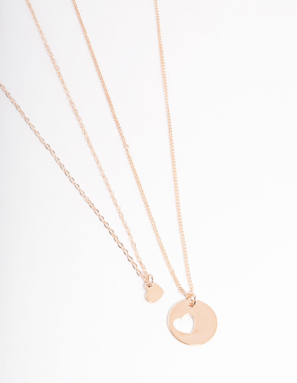 Rose Heart Disc Cut Out Necklace Pack